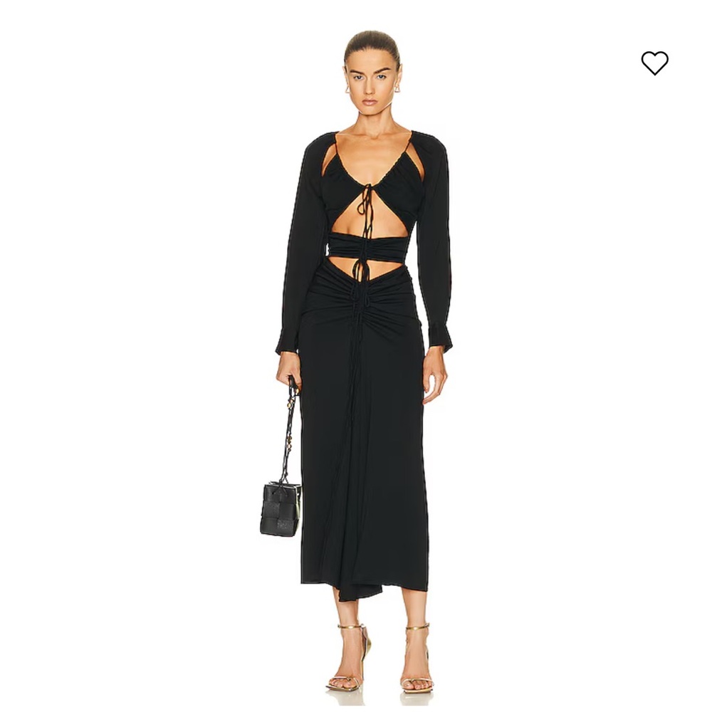 CHRISTOPHER ESBER Ruched Tie Floating Sleeve Dress in Black Size 0